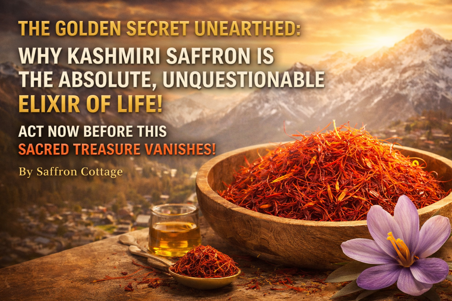 THE GOLDEN SECRET UNEARTHED WHY KASHMIRI SAFFRON IS THE ABSOLUTE, UNQUESTIONABLE ELIXIR OF LIFE! ACT NOW BEFORE THIS SACRED TREASURE VANISHES!