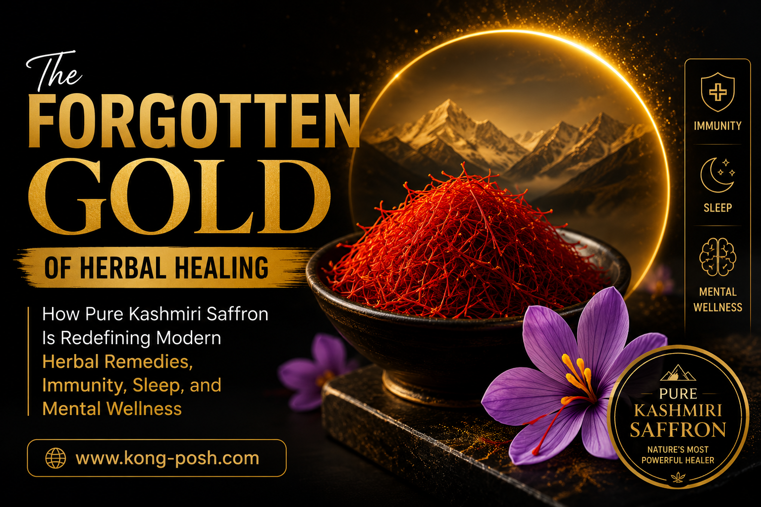 The Forgotten Gold of Herbal Healing How Pure Kashmiri Saffron Is Redefining Modern Herbal Remedies, Immunity, Sleep, and Mental Wellness