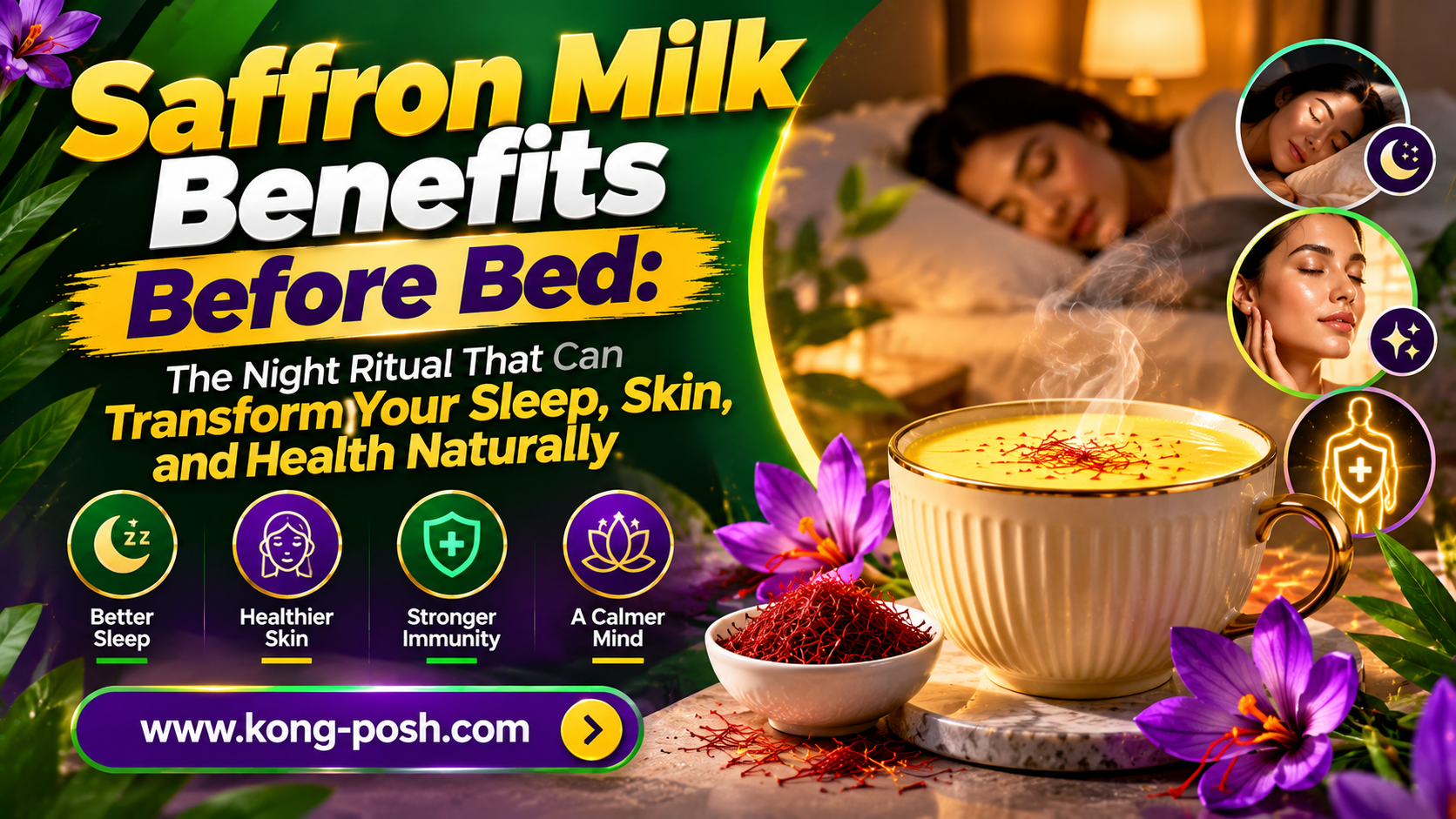 Saffron Milk Benefits Before Bed The Night Ritual That Can Transform Your Sleep, Skin, and Health Naturally